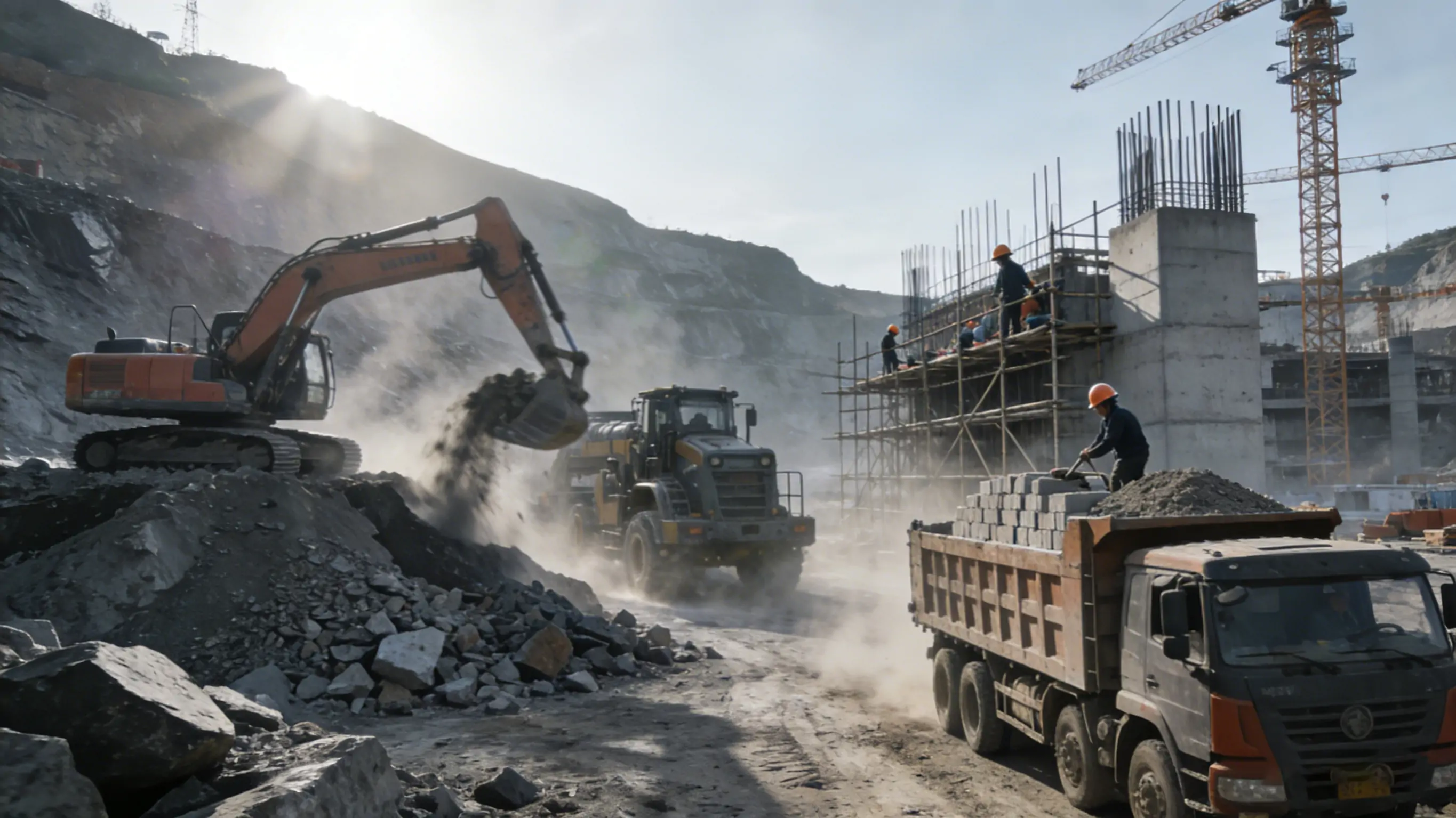 突击者无人机在矿区/工地