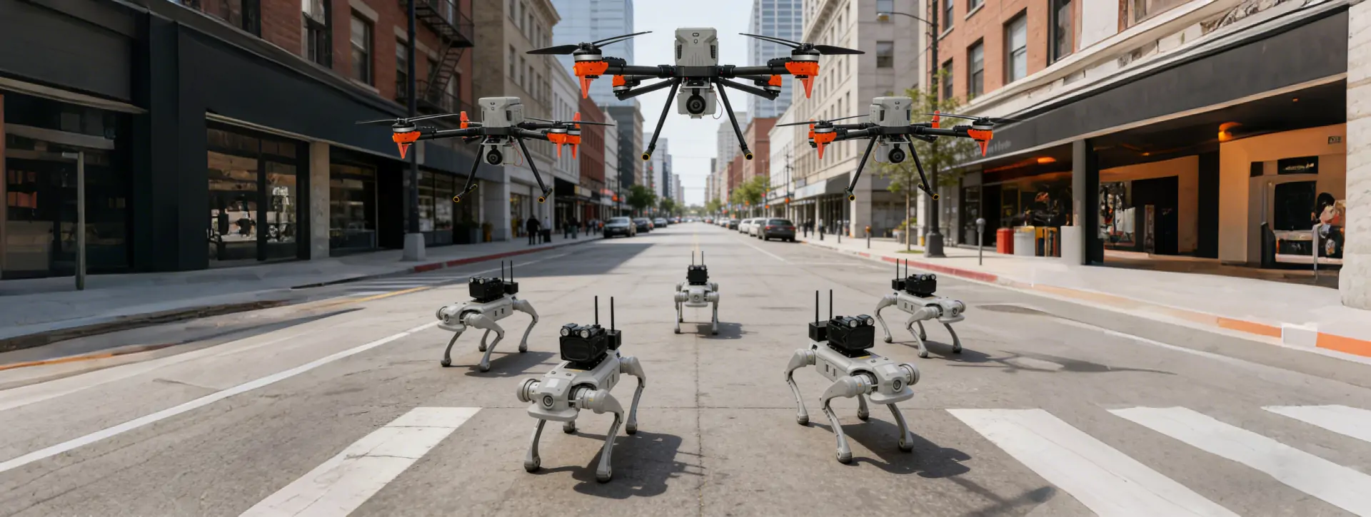 突击者无人机在无人机+无人狗智能安防一体化解决方案